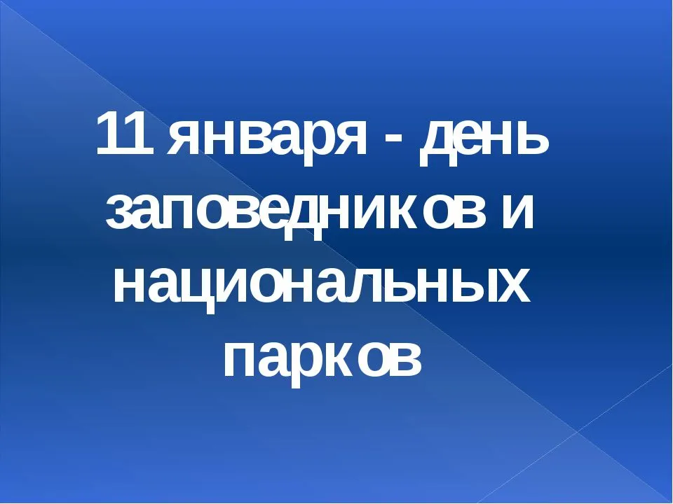11 января – День заповедников и национальных парков